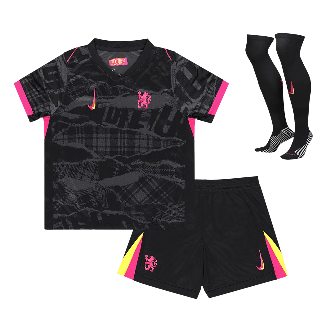 Kid's Chelsea Third Away Soccer Jersey Whole Kit (Jersey+Shorts+Socks) 2024/25