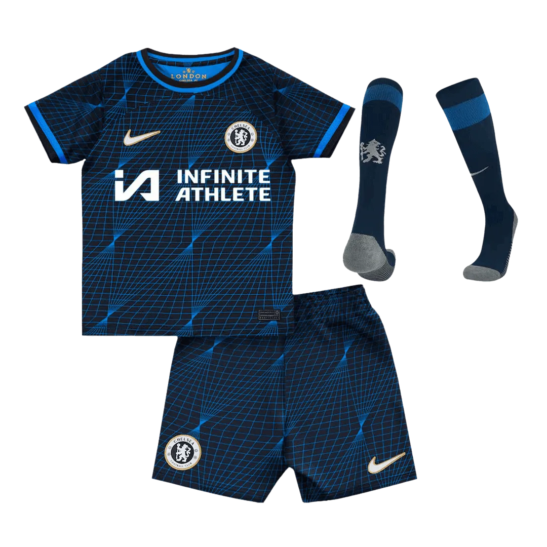 Kid's Chelsea Away Soccer Jersey Whole Kit (Jersey+Shorts+Socks) 2023/24