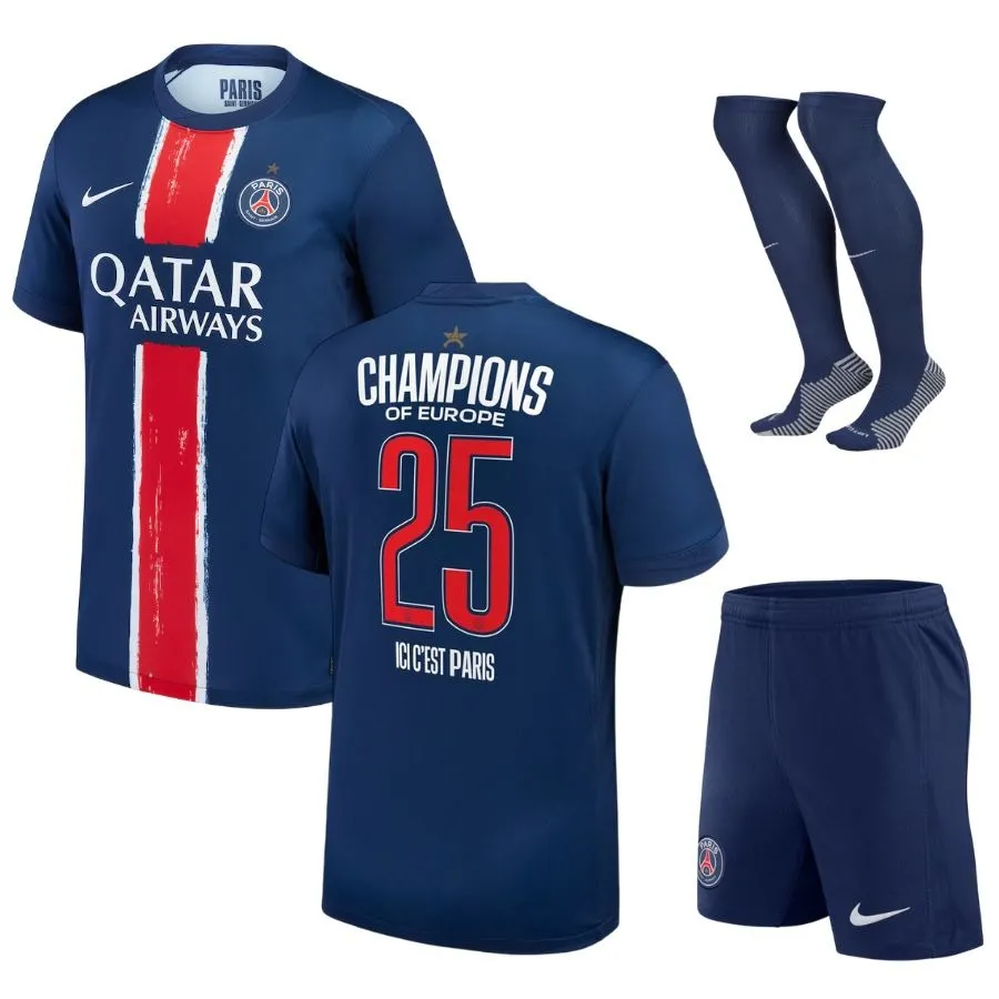 PSG 2025 European champions 1 Star Kids kit Jersey